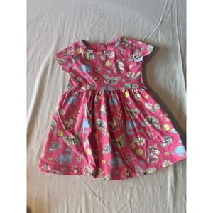 Anko Knit Skater Dress Toddler Girls 2 Pink Excellent Unicorn Dinosaur Rainbow